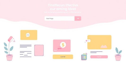 Landing page design in pastel colors.