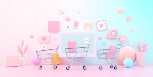 Pastel colors related to ecommerce and business.