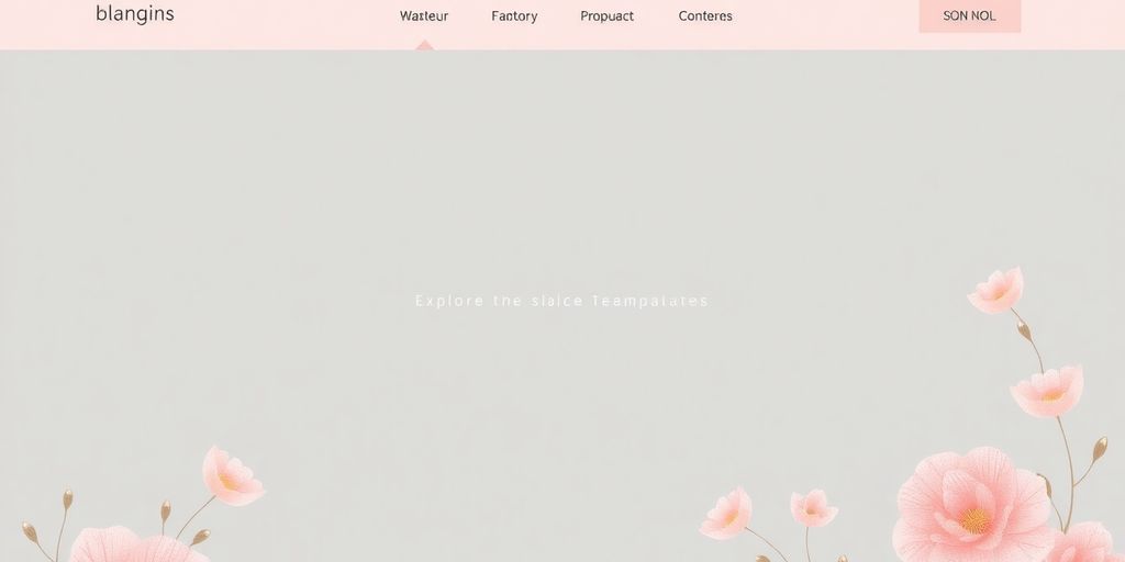 Elegant web templates with pastel colors and illustrations.