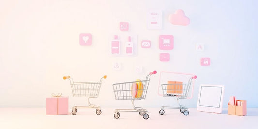 Pastel colors related to e-commerce.