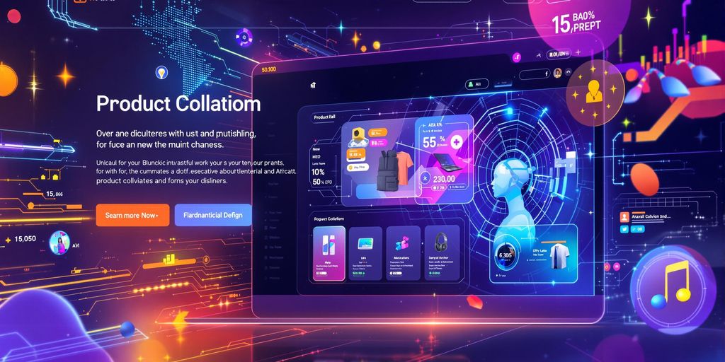 Interface moderne de boutique en ligne avec des éléments d'IA.