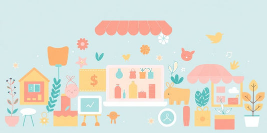 Supplier icons in pastel colours for online shop.