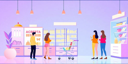 Colorful illustration of successful e-commerce.