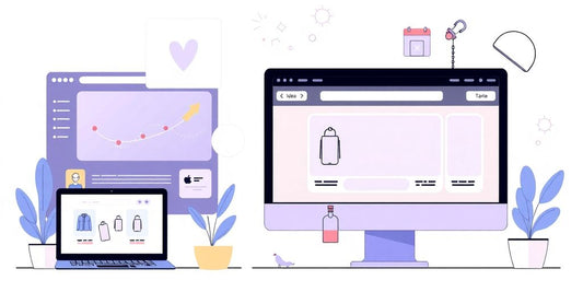 Modern web design for online shops in pastel colours.