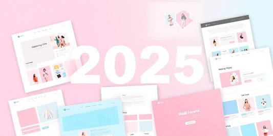 Pastel color web templates for 2025 projects.