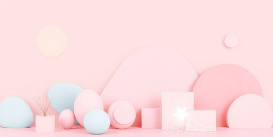 Pastel colors representing ecommerce without words or letters.