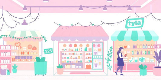 Illustration of pastel themes for successful online stores.