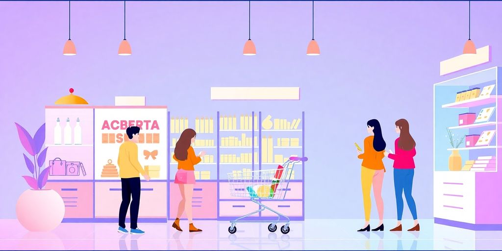 Ilustración colorida de comercio electrónico exitoso.