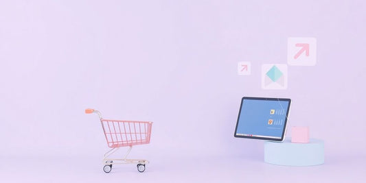 Pastel colors related to ecommerce and online business.